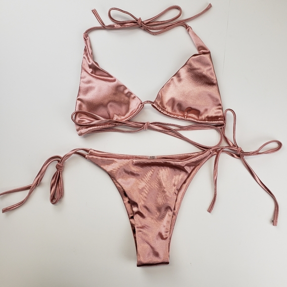 Other - Metallic rose gold bikini swimsuit size medium